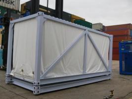 Skeleton Container fitted with internal PVC curtains